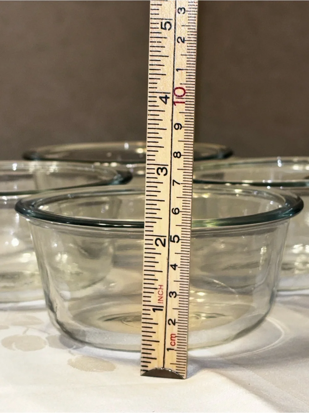 Lot Of 4 Vintage Anchor Hocking 1019 Clear Glass Oval 10oz Ramekins Custard Cups